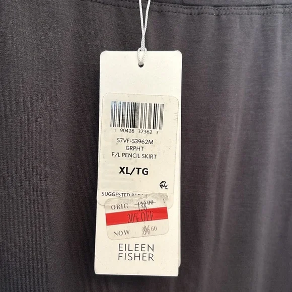 Eileen Fisher Signature Viscose Jersey Knit Maxi Skirt Gray Women’s XL - Picture 6 of 9